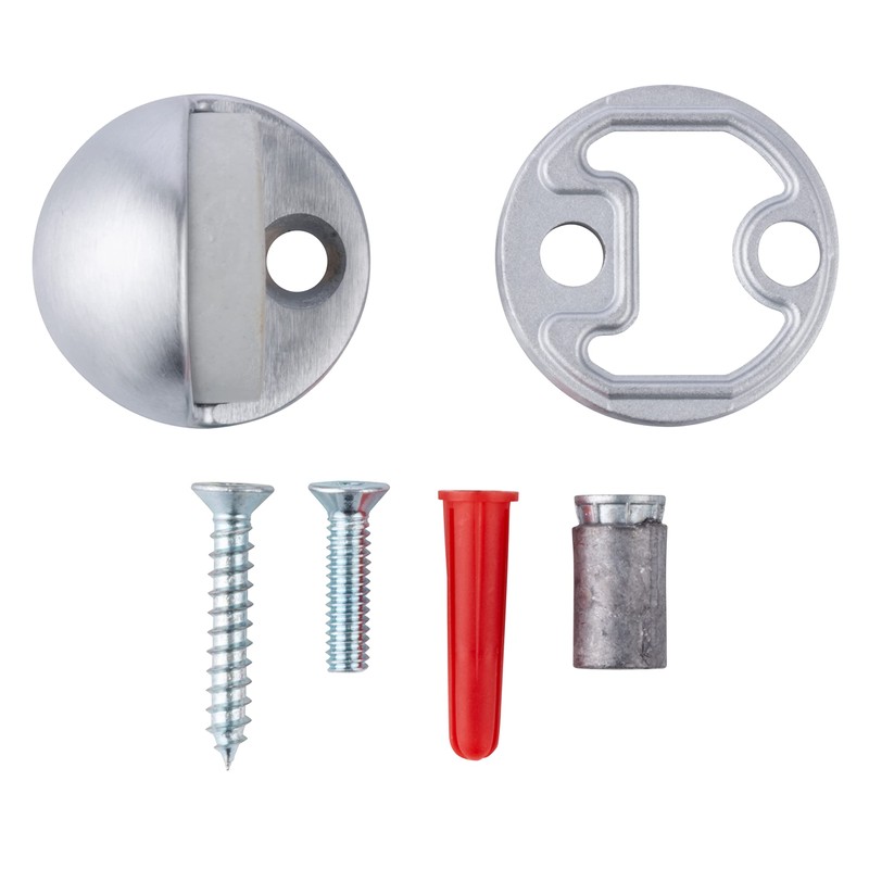 BRINKS Commercial - Dome Floor Door Stop, Satin Chrome Finish