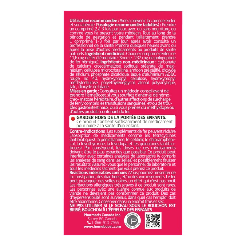 Hemeboost 11.6mg (232mg Heme Iron Pills), High Potency Iron Supplement