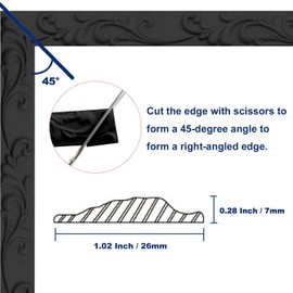 Duzzy Molding Trim Wall Trim, 16.4 Feet Self-Adhesive Flexible DIY Peel and Stick Crown Molding Ceiling Molding Suitable for Mirror Edge, TV Background Wall, Home Wall Decor (Black)