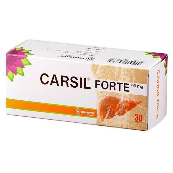 RIXET Carsil Forte 90mg 30 Capsules - Silymarin Extract Herbal