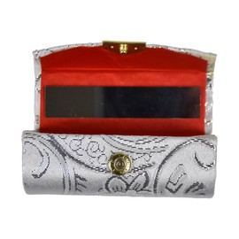Lipstick Case with Elegant Paisley Design - Silver