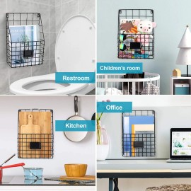 WantuSee Metal Wire Wall Mounted Magazine Holder, Wall Hanging Organizer holder