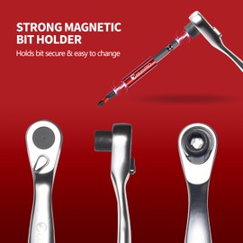 ColumPRO 12PCS Portability Mini Ratchet Screwdriver Set, 1/4” Ratchet Pocket Phillips Right Angle Screwdriver Set with Pouch for Tight Space, Tools for Men, Gadgets for Men.