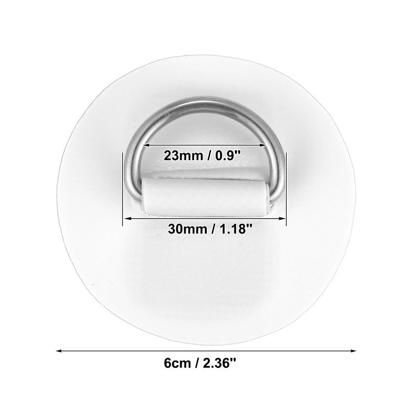 X AUTOHAUX D-Ring Patches PVC Stainless Steel Round D-Ring Pads