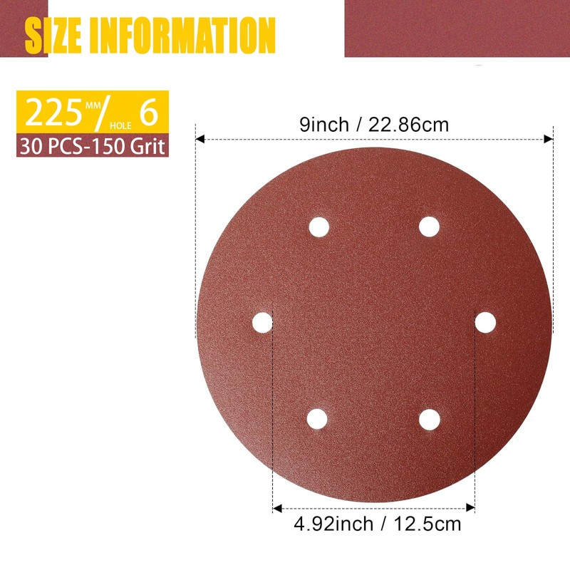 CUBEWAY Sanding Discs 225 mm - Pack of 30 P150