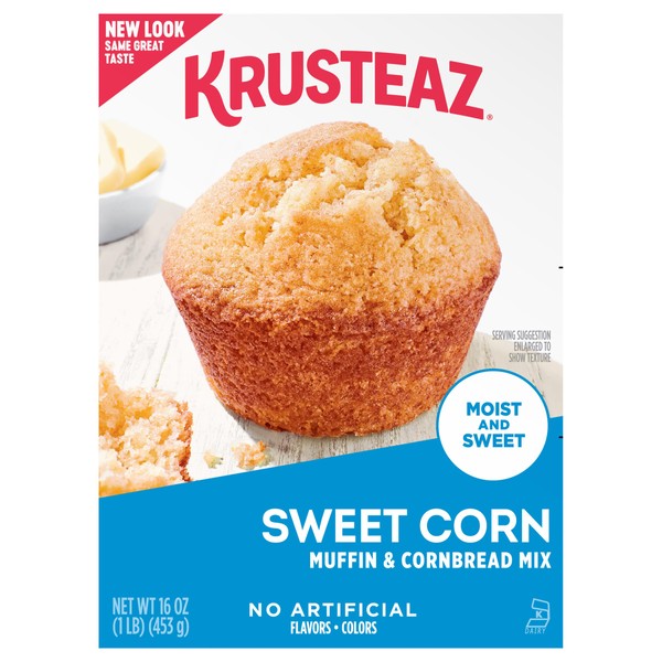 Krusteaz Sweet Corn Muffin & Cornbread Mix, Moist & Sweet, 16 oz Box