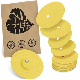 MySweetStich - 10 x Freestyle Libre 3 Plasters Round with Ventilation Hole, Outer Diameter 60 mm, Inner Diameter 6 mm, Skin-Friendly, Waterproof, Breathable, Made in Germany, Yellow
