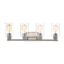 Chloe Lighting Mercy Contemporary 4 Light Brushed Nickel Bath Vanity Fixture 27" Width