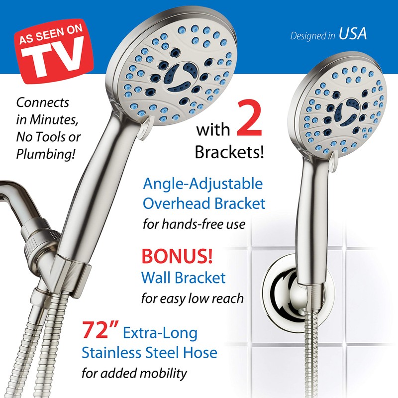Hotel Spa AquaCare High Pressure 8-mode Handheld Shower Head -