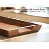 Dofira Large Acacia Wood Serving Tray with Metal Handles -