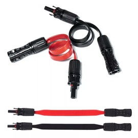 Solar Cable Window Feed-Through 6 mm² Flat Cable PV Cable for Balcony Power Plant 35 cm, PV Solar Cable MC Window Feed-Through Flexible, 1 Pair