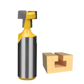 HUHAO 1pc Keyhole Router Bit, 1/2" Shank T-Track Slotting Cutter Router Bit 1/2 inch Blade Diameter T-Slot Grooving Milling Cutter Tool for Woodworking T-Track Slotting Milling Cutter