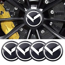 JDclubs, 4pcs 2.22In Car Logo ABS Material Wheel Center Cap Sticker Wheel Emblem Badge Logo Stickers (fit K Black)