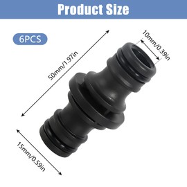 Pack of 6 Double Plug Hose Connectors 1/2 Inch Double Plug Garden Hose Connectors Hose Coupling Two Way Coupling Connection Part for Secure Hose Connection for Garden House Hose