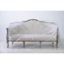 GLNHUR Furniture Cover – Dust-Proof Moving Bag for Sofa,Chair,Suit Case,Moving Boxes – Clear & Odorless Plastic Bag for Moving/Storage – 4mil Thick Cover (Clear, Sofa)