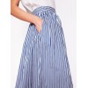 CHARTOU Women Casual Stripe Skirt Back Elastic Waist Long Flowy