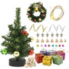 iLAND Dollhouse Accessories, Luminous Mini Christmas Tree with Lights Set,