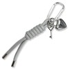 Macaroni Edge Bag Charm Heart Padlock Silver Paracord Keychain Lanyard