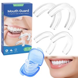 4PCS Guarda Dental Bruxismo, Guardas Dentales para Bruxismo y Roncar | Protector Bucal para Dormir Moldeable, Retenedores Dentales Ajustables, Elimina Apriete de Dientes