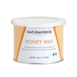 Naturaverde Pro Honey - Cera suave para depilación corporal y facial, depiladora de cera para mujeres, infundida con vitamina E, tipos de piel normal 