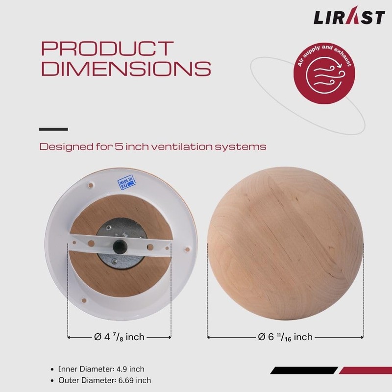 LIRAST 5 inch Resin Free Wood Diffuser - Round Sauna