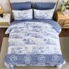 WONGS BEDDING Blue omforter Set King,7 Pieces Bed in a