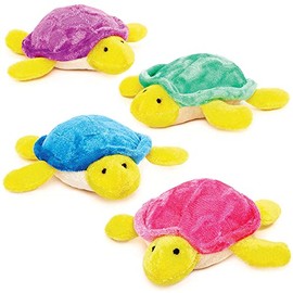Baker Ross FC934 Turtle Plush Pals - Pack of 4, Soft Toys for Kids, Party Bag Fillers for Kids, Kids Toys