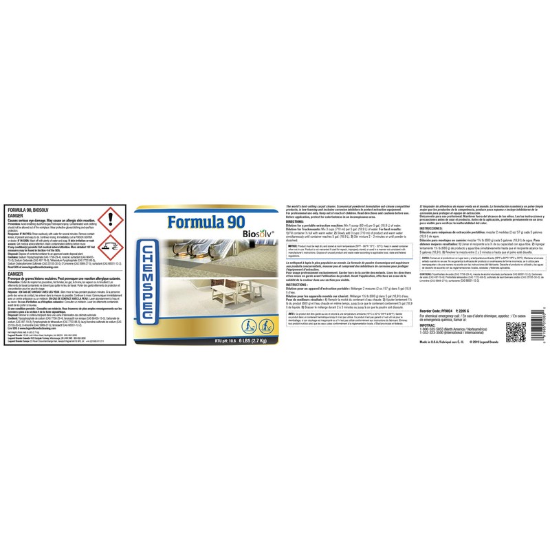 Chemspec C-PF906 Formula 90 BioSolv, Professional Carpet Cleaning Detergent, Quick