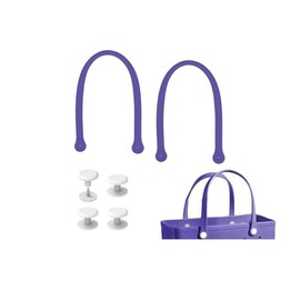 Lopqix Replacement Straps for S/M Rubber Beach Bag, Replacement Handles with 4 Snaps, EVA Bag Strap Replacement (Purple)