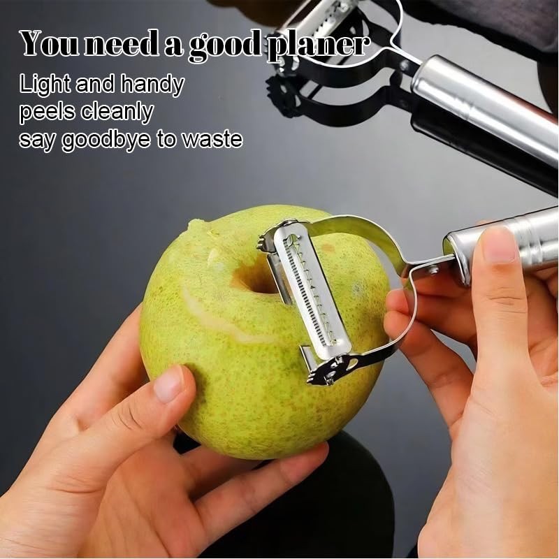 Stainless Steel Vegetable Peeler Set For Kitchen, 3 Piece, Silver,