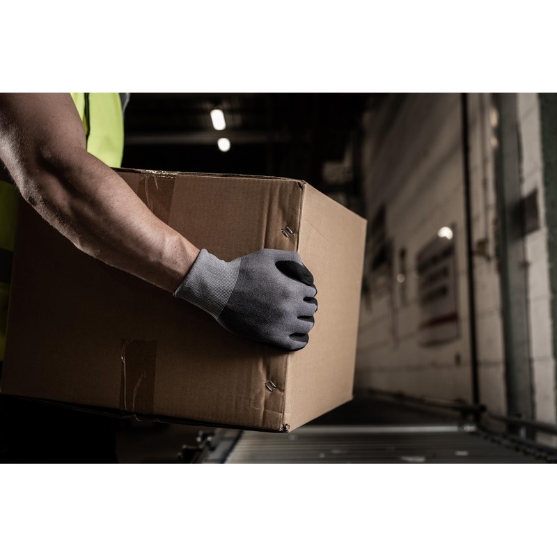 Baratec 12 x Super Grip Flat Nitrile Safety Work Gloves,