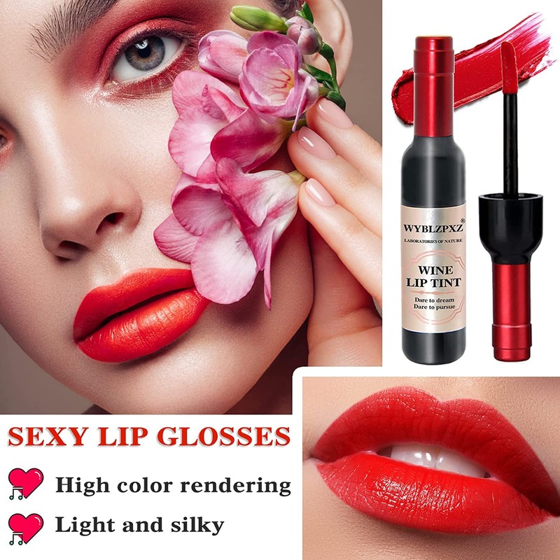 Wine Lip Tint 6 Colors,Liquid Wine Lipstick,Wine Tint Lip Stain,Matte