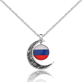 CHOORO Many Countries National Flag Alloy Necklace for Men Women (Russia N-CA)