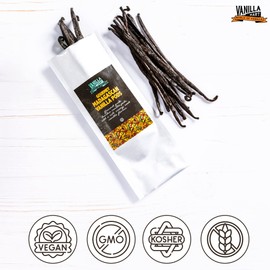 Vanilla Mart - Madagascan Vanilla Pods - Pack of 5 Vanilla Pods - Grade A Vanilla Beans - Whole Grade A Vanilla Pods - Premium Madagascar Vanilla - Vanilla Pods & Beans from Around The Globe