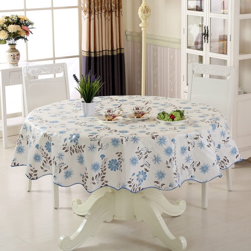 XUNQUCOM 150CM Round Hotel Tablecloth Pure Color Restaurant Tablecloth Polyester