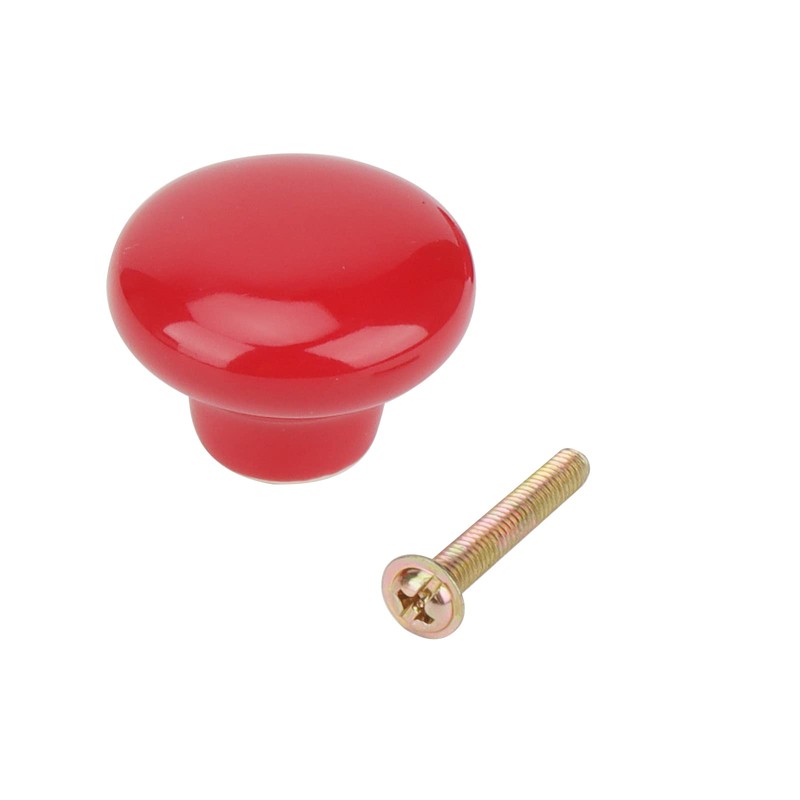 JAPCHET 20 PCS Red Ceramic Drawer Knobs, 32mm Ceramic Cabinet