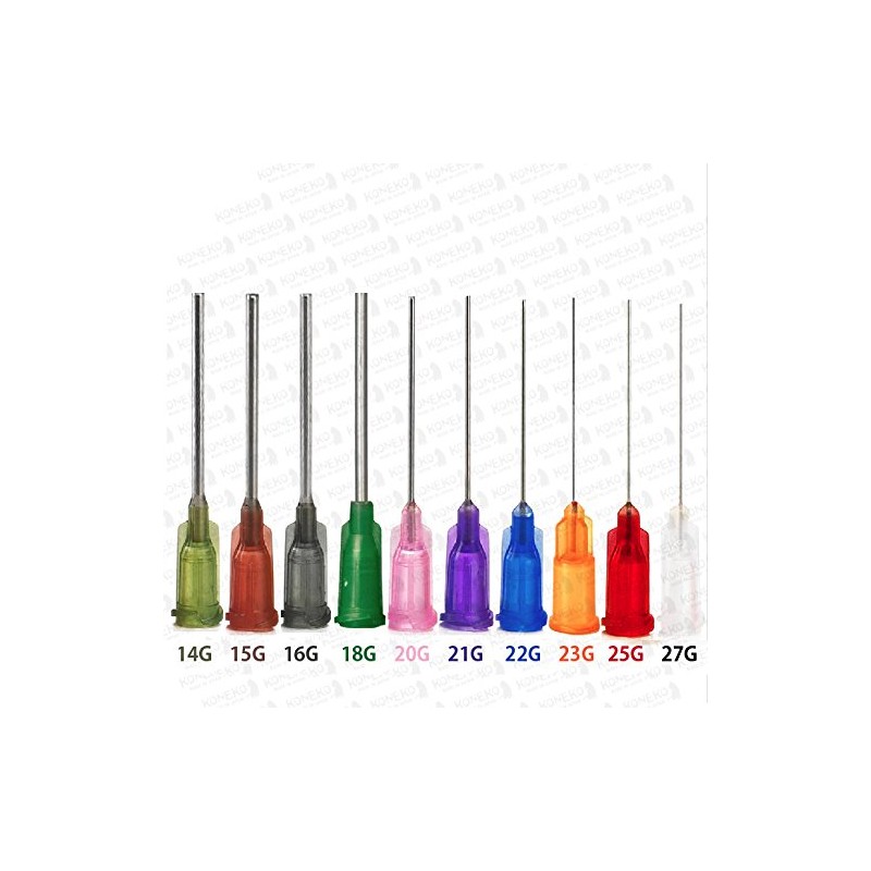 koneko Syringe Injectors for Laboratory Use, 10 Pieces (22G, Flat,