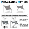 HEYOMART Awning sun protection including mounting ropes, PES polyester, waterproof,