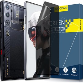 MOOISVS for Nubia Red Magic 9S Pro/9S Pro+ Privacy Screen Protector[Not Glass](2packs)+Tempered Glass Camera Lens Protector(2packs),Flexible TPU Film, Anti-Spy Screen Protector for Nubia Red Magic 9S Pro/9S Pro+
