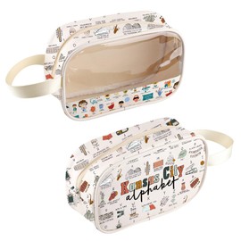 Kansas Travel Gift Kansas City Alphabet Clear Cosmetic Bag Kansas Lover Gift Moving to Kansas Gift for Traveler (KansasCityBag)