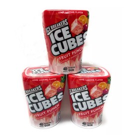ICE BREAKERS Ice Cubes, Fruit Punch, Sugar Free, 40 Piece (3 Pack) LIMITED TIME