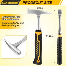 SLNIHAMS Tinner's Hammer, 18oz Sheet Metal Hammer Tools, Hvac Tool Tinners Ha...