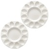 echomerx 10" White Ceramic Deviled Egg Serving Platters - 2