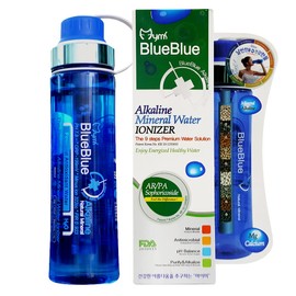 Mymi BlueBlue Alkaline Mineral 9 Stage Filter Water Bottles Alkaline Mineral Water Ionizer Portable Water Bottle (Filter Bottle 600 ML) Made in Korea
