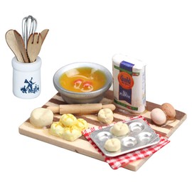 langjiao Miniature Kitchen Utensils 1:12 Dollhouse Food Dollhouse Kitchen Miniature Food Mini Brands Resin Objects for Tableware, Dollhouse Food Cooking Board Toy