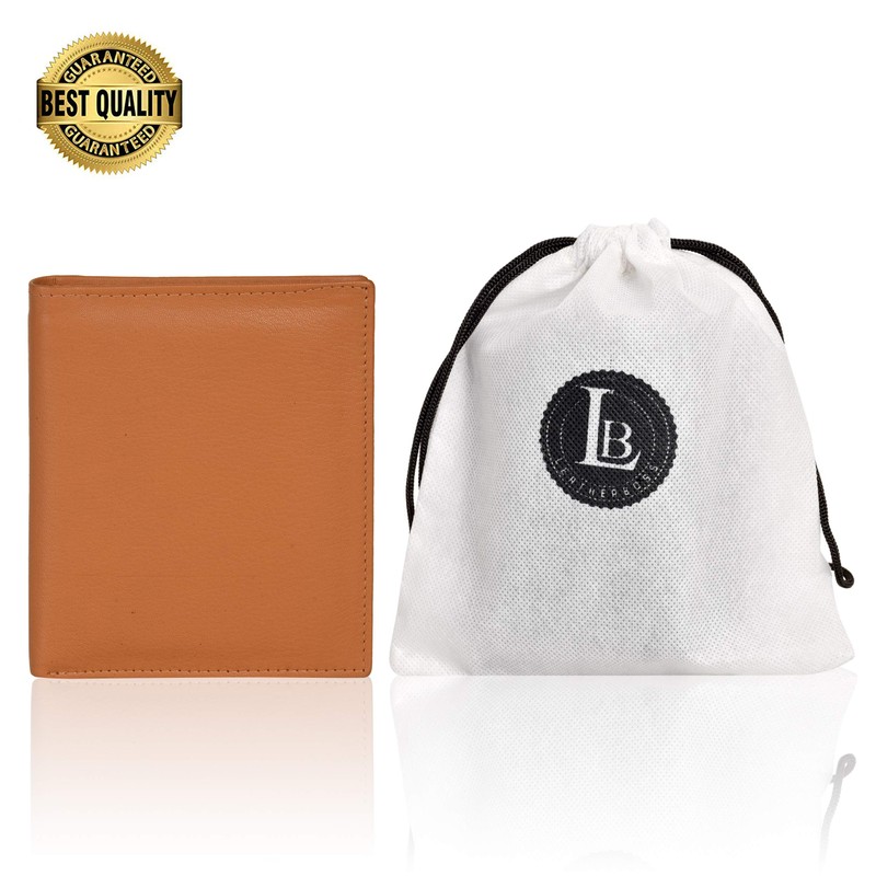 Leatherboss Genuine Leather RFID blocking Hipster Tall Credit Card Holder