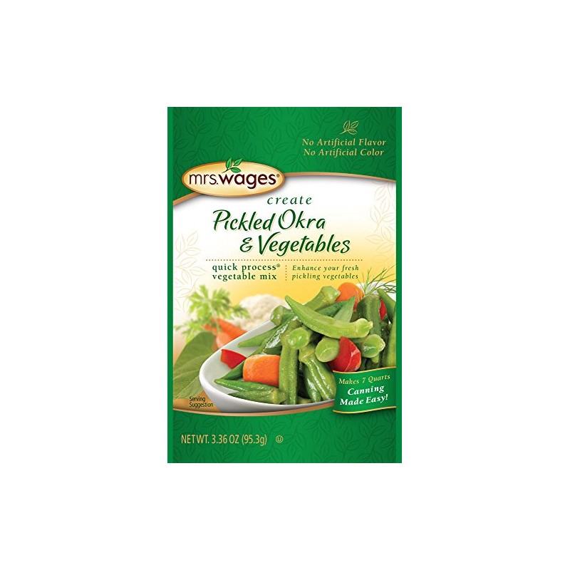 Mrs Wages Create Pickled Okra and Vegetables, 3.36 Ounce Quick