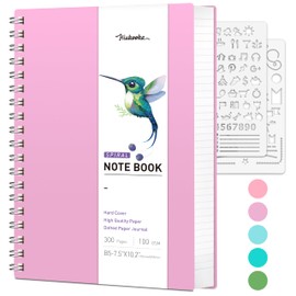 HIUKOOKA Bullet Dotted Journal - 300 Pages B5 Spiral Dotted Grid Notebook, 100gsm Dot Grid Paper, 7.5"x10.2" Hardcover Spiral Notebook for Sketching, Note Taking, Journals for Women&Men（Purple)