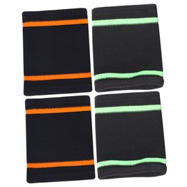 Generic 1set Nylon Sports Wrist Wraps Sweat Absorbing Elastic Wristbands for Men Women Breathable Protector for Weightlifting Fitness Durable Support in Orange Fluorescent Green 4pcs
