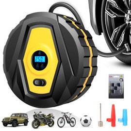 Lichamp Tyre Inflator Portable (12V DC) Air Compressor Preset Tyre Pressure & Auto Shutoff with LED Light Tyre Pump with Digital Pressure Gauge 150psi Compatible with Car Motorcycle, Bike, Ball